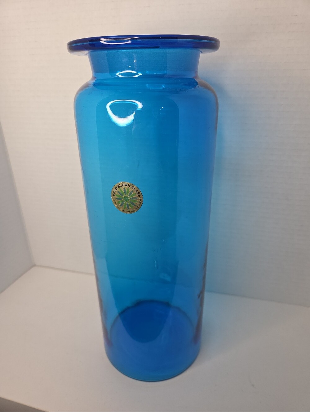 Vintage Blue Vase Counterpoint San Francisco Made In Japan 12.25" Tall 4.5" Diam